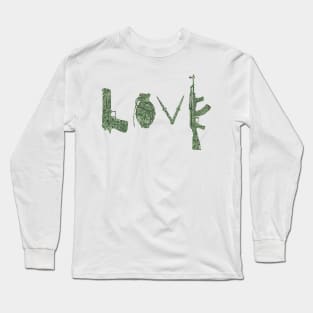 BANKSY LOVE GUNS WEAPONS by US dollar Long Sleeve T-Shirt